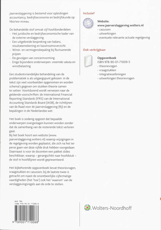 Achterkant van Jaarverslaggeving