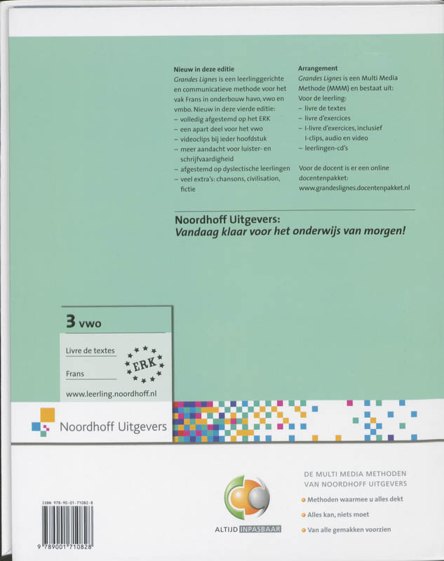 Achterkant van tekstboek