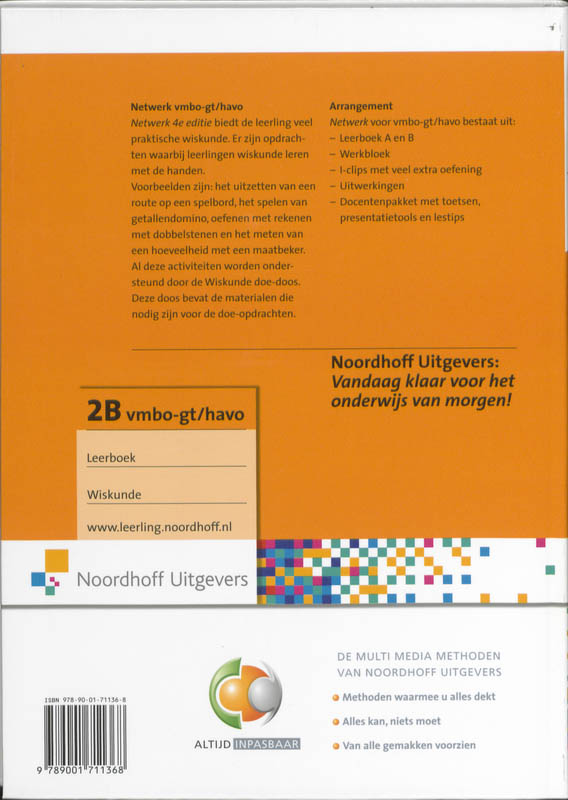 Achterkant van Vmbo-gt/havo deel 2B