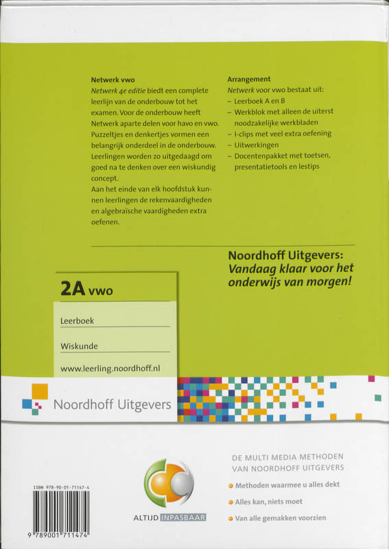 Achterkant van Leerboek wiskunde