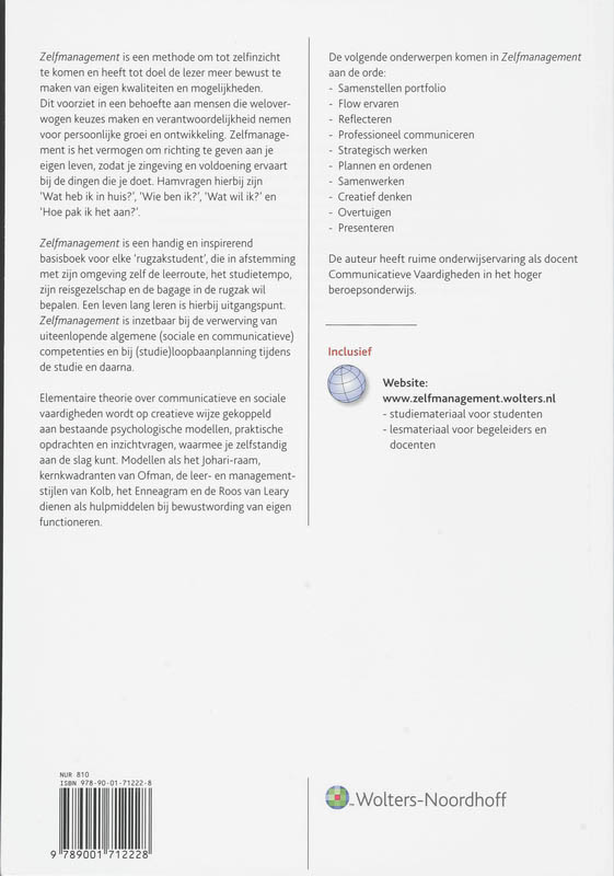 Achterkant van Zelfmanagement