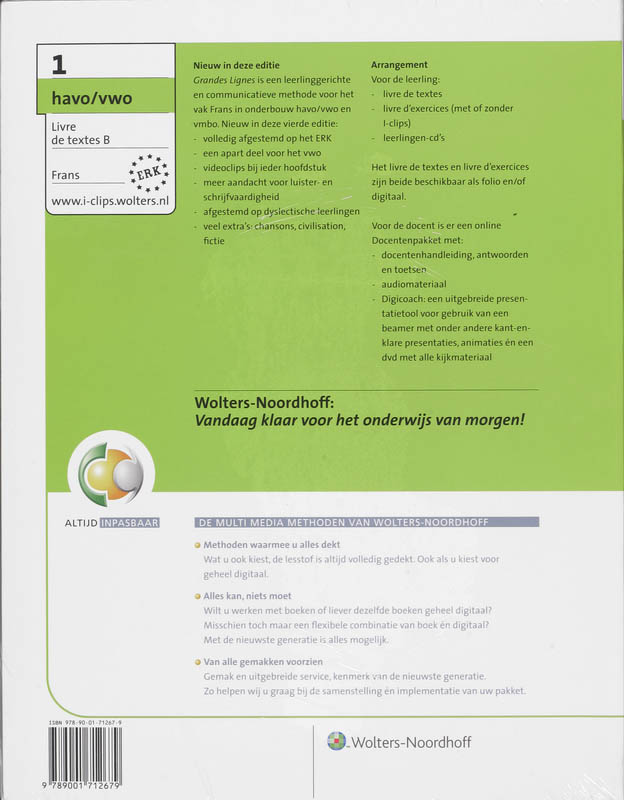 Achterkant van 1 Havo/Vwo
