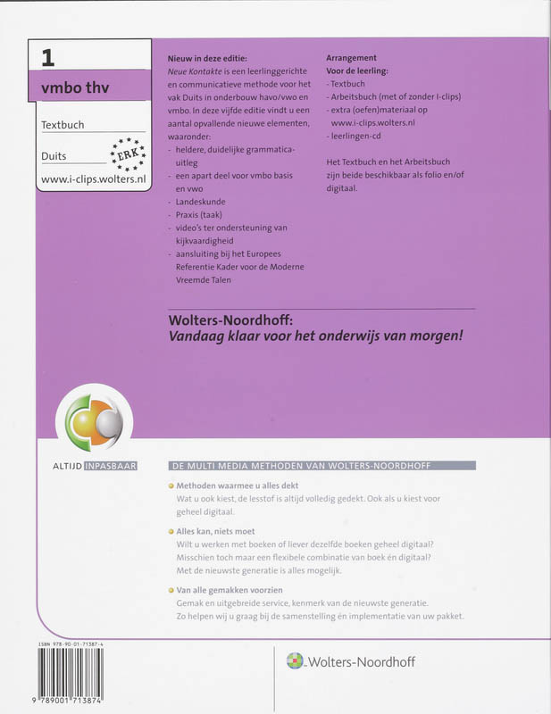 Achterkant van Textbuch