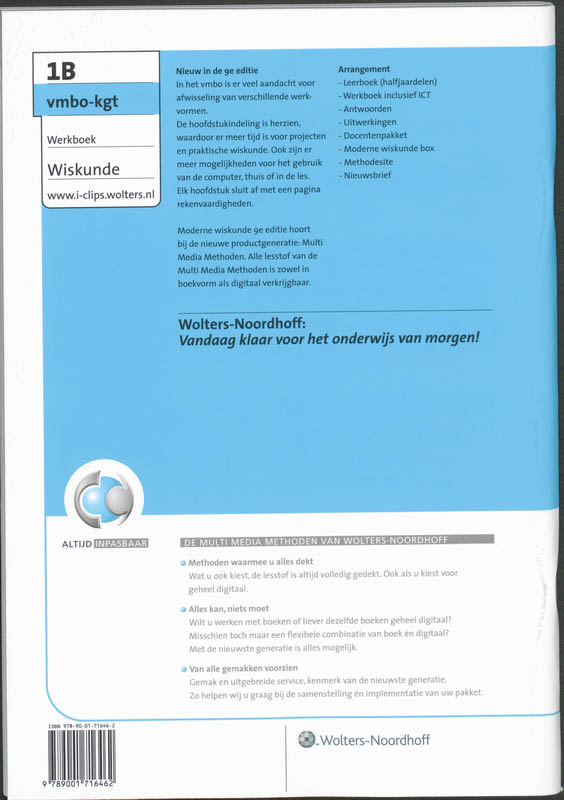Achterkant van Werkboek 1B