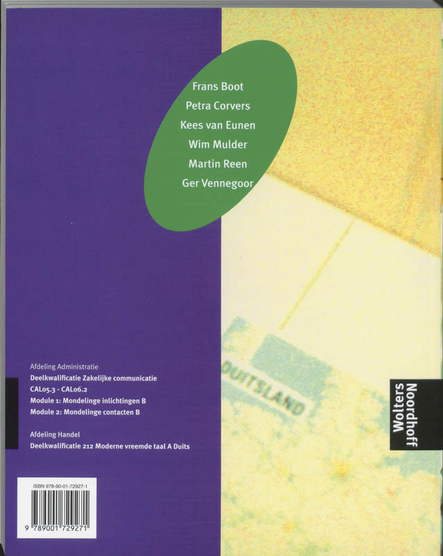 Achterkant van Tekstboek 1