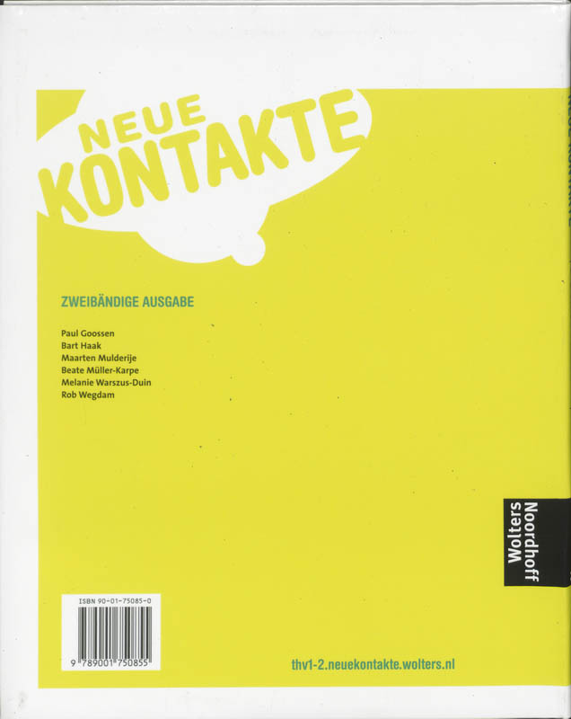 Achterkant van Textbuch