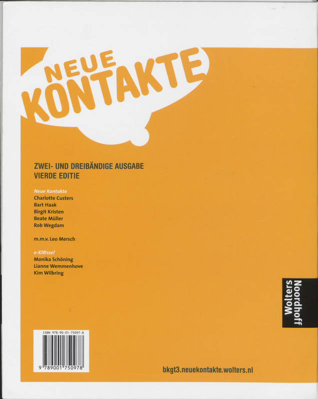 Achterkant van Textbuch
