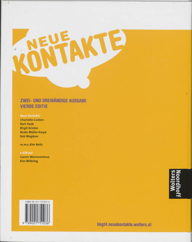 Achterkant van Textbuch