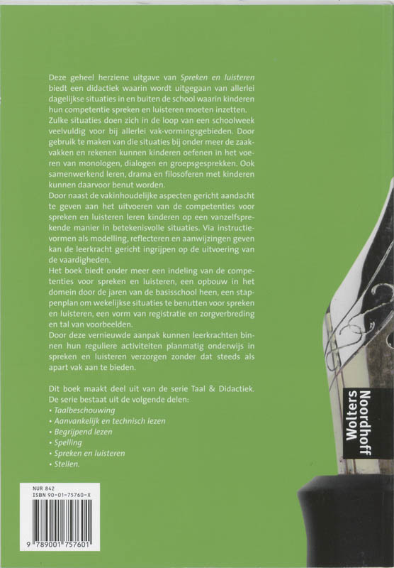 Achterkant van Spreken en luisteren