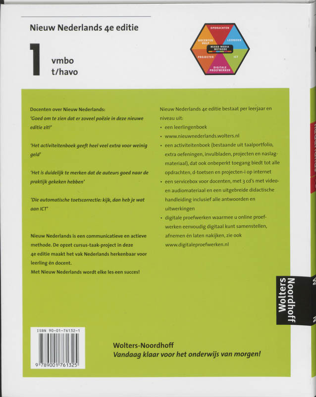 Achterkant van 1 Vmbo t/havo