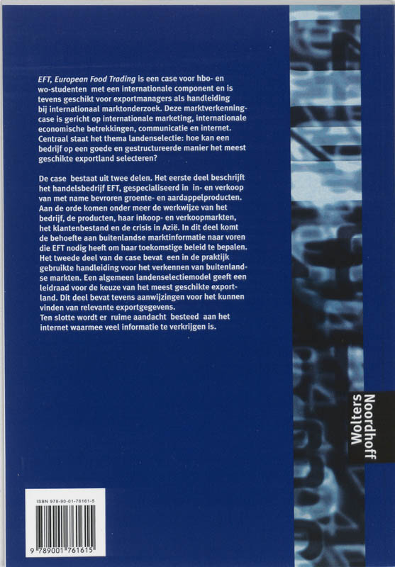 Achterkant van EFT, European Food Trading