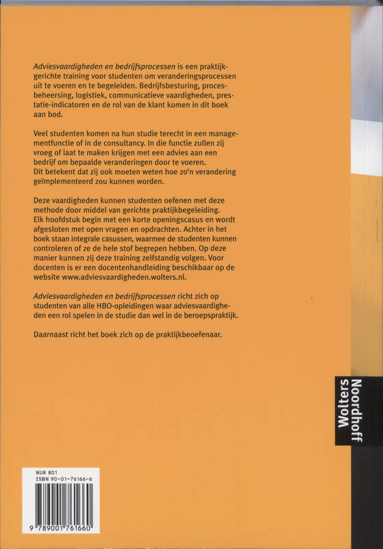 Achterkant van Adviesvaardigheden en bedrijfsprocessen