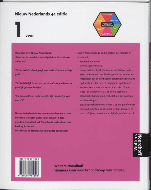 Achterkant van 4 Vwo 1