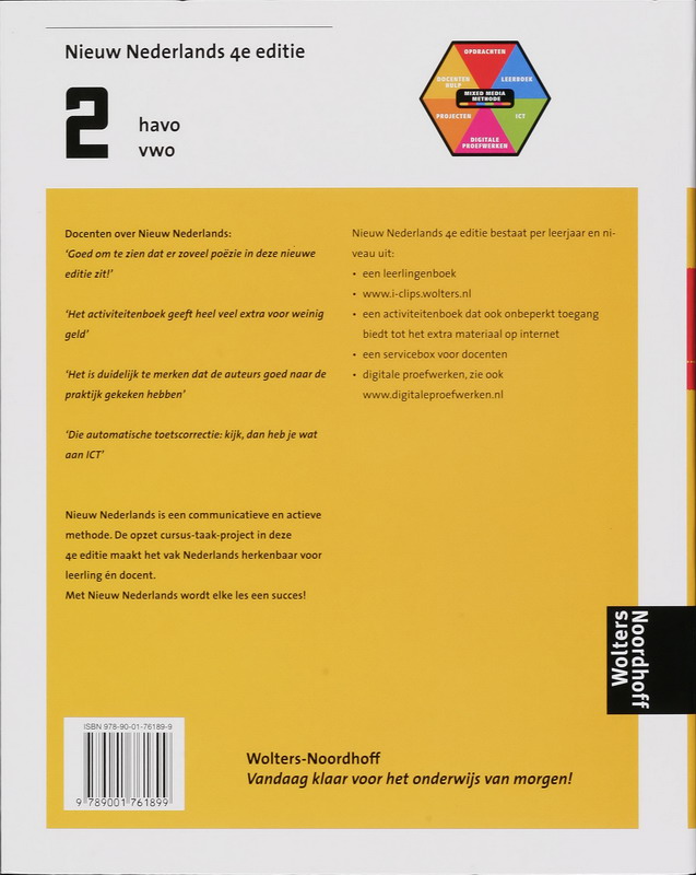 Achterkant van 2 Havo/vwo