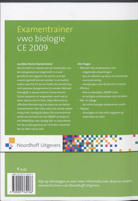 Achterkant van Vwo biologie CE 2009
