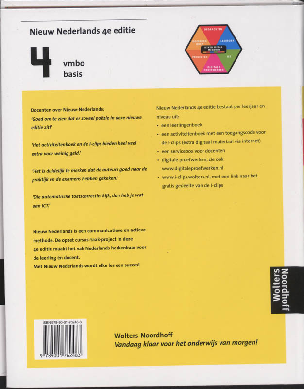 Achterkant van 4 Vmbo basis