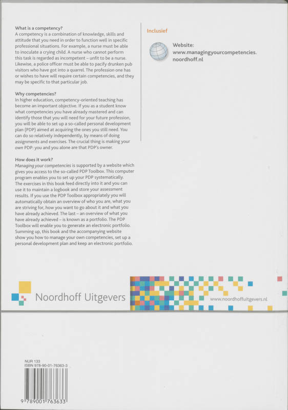 Achterkant van Managing your Competencies