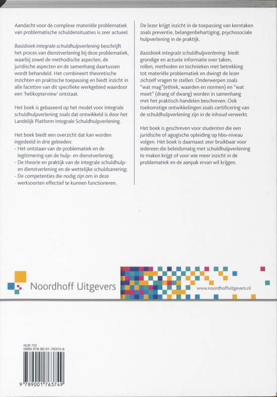 Achterkant van Basisboek integrale schuldhulpverlening