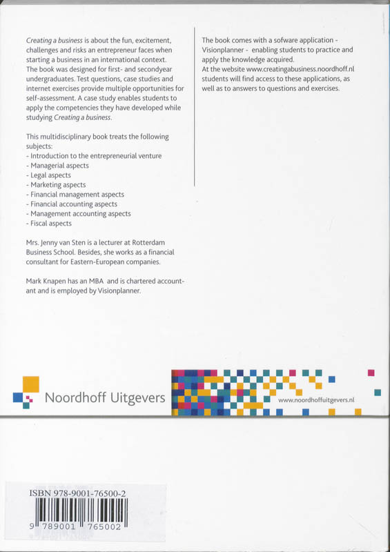 Achterkant van Creating a business