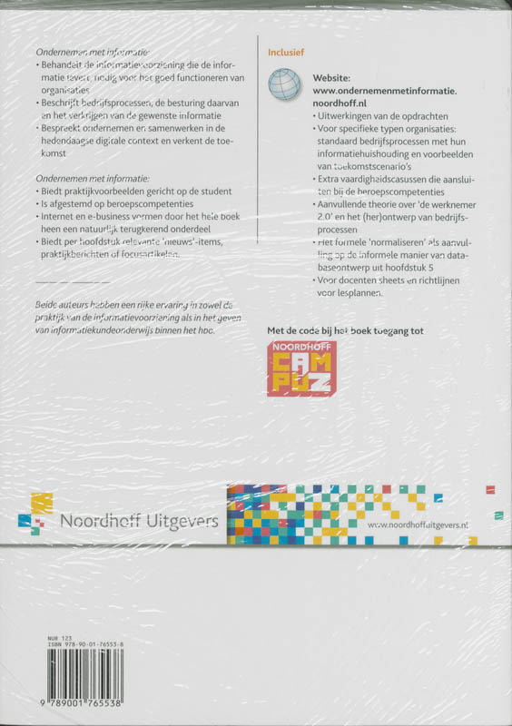 Achterkant van Ondernemen met informatie