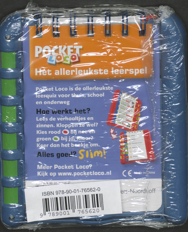 Achterkant van Pocket loco Frankrijk Quiz spelhouder + boekje