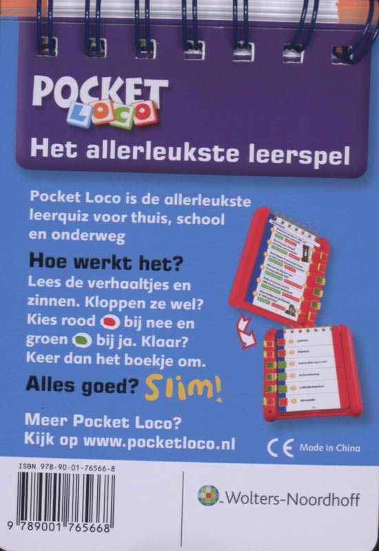 Achterkant van Pocket Loco Nederland Quiz boekje