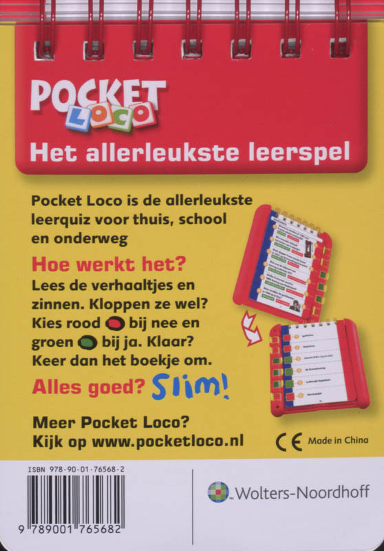 Achterkant van Pocket Loco Spanje Quiz boekje