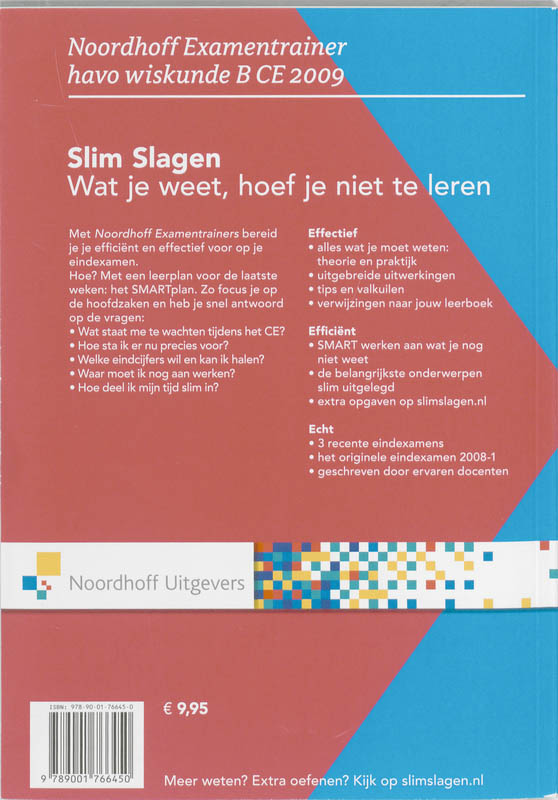 Achterkant van Wiskunde B CE 2009