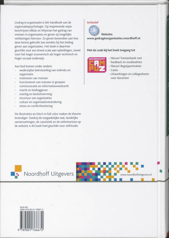 Achterkant van Gedrag in organisaties