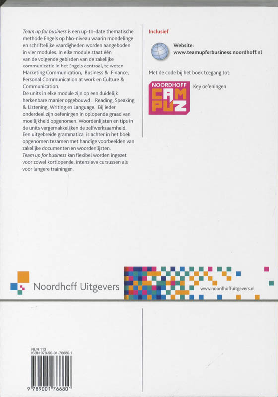 Achterkant van Team up for business