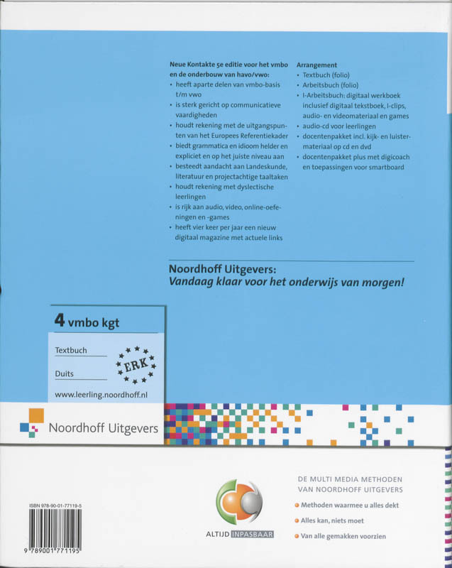 Achterkant van Textbuch