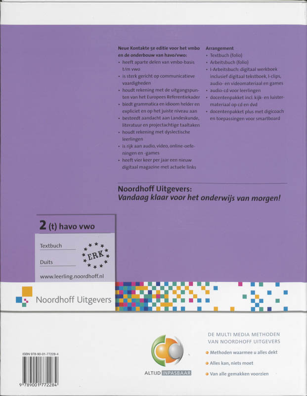 Achterkant van Textbuch
