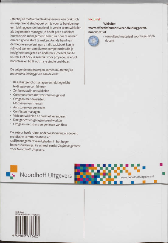 Achterkant van Effectief en motiverend leidinggeven