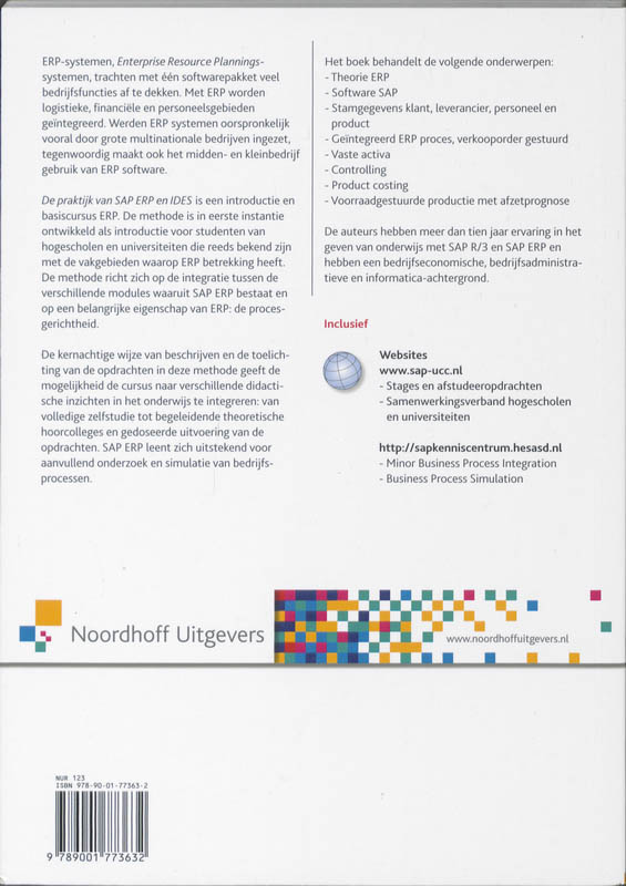 Achterkant van De praktijk van SAP ERP en IDES