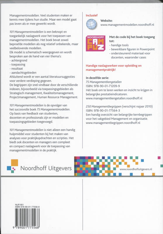 Achterkant van 101 Managementmodellen