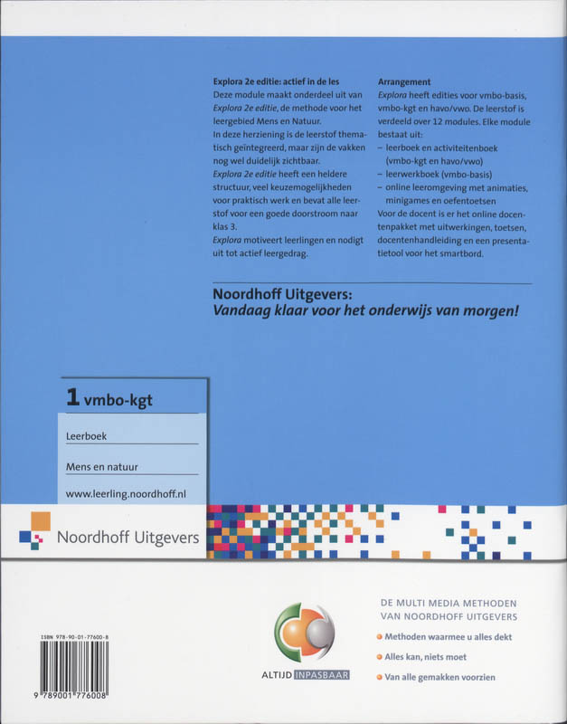 Achterkant van vmbo-kgt leerboek
