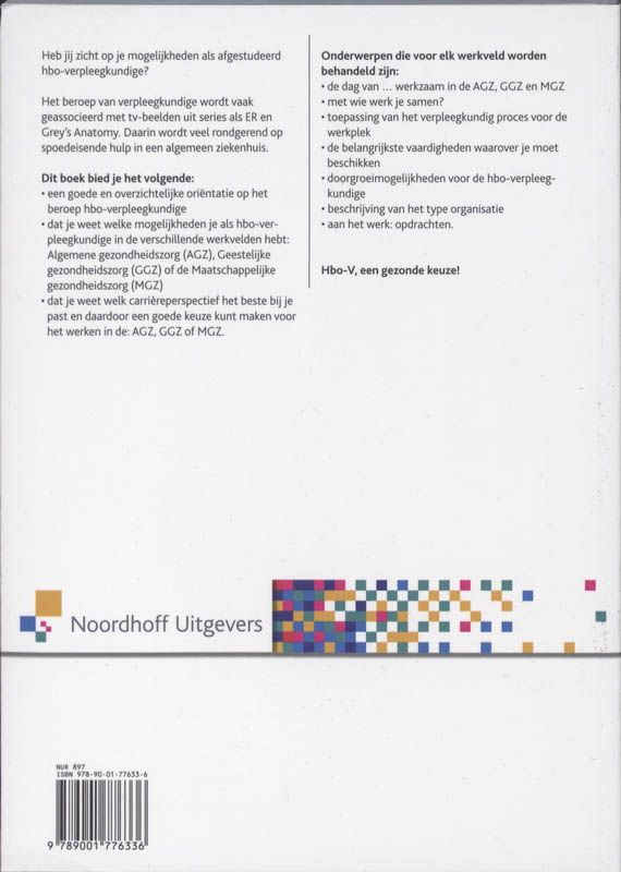 Achterkant van Oriëntatie op verpleegkunde