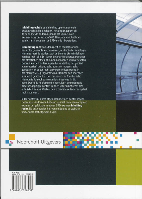 Achterkant van Inleiding recht
