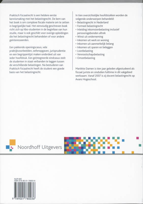 Achterkant van Praktisch Fiscaalrecht