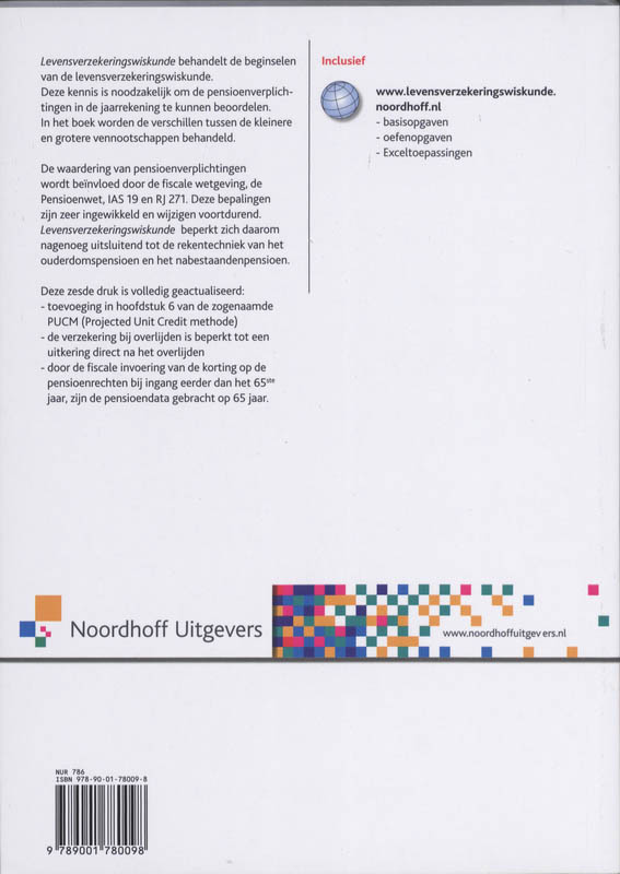 Achterkant van Levensverzekeringswiskunde