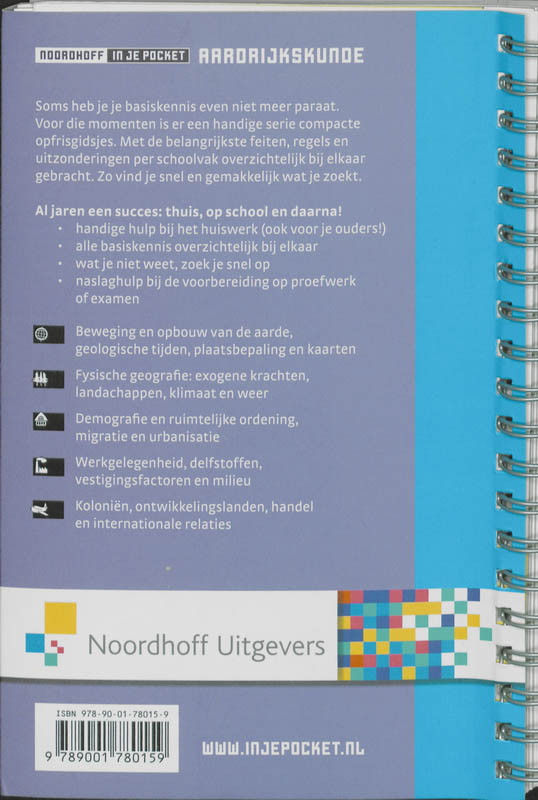 Achterkant van Noordhoff Aardrijkskunde in je pocket
