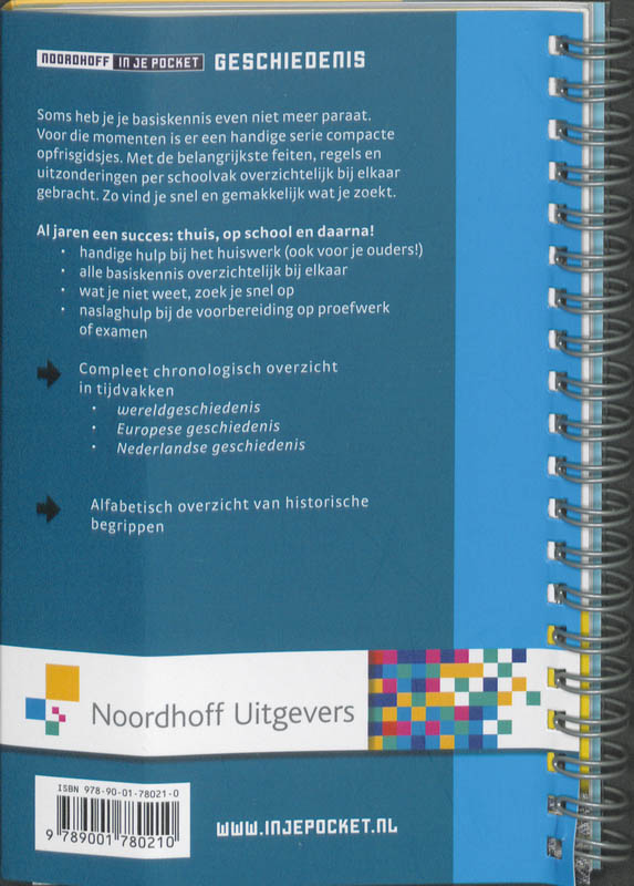 Achterkant van Noordhoff Geschiedenis in je pocket