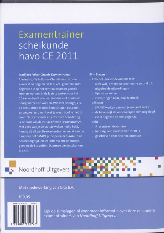 Achterkant van Havo scheikunde 2011 Slim Slagen