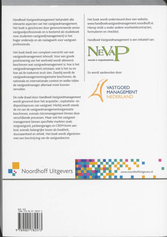 Achterkant van Handboek Vastgoedmanagement