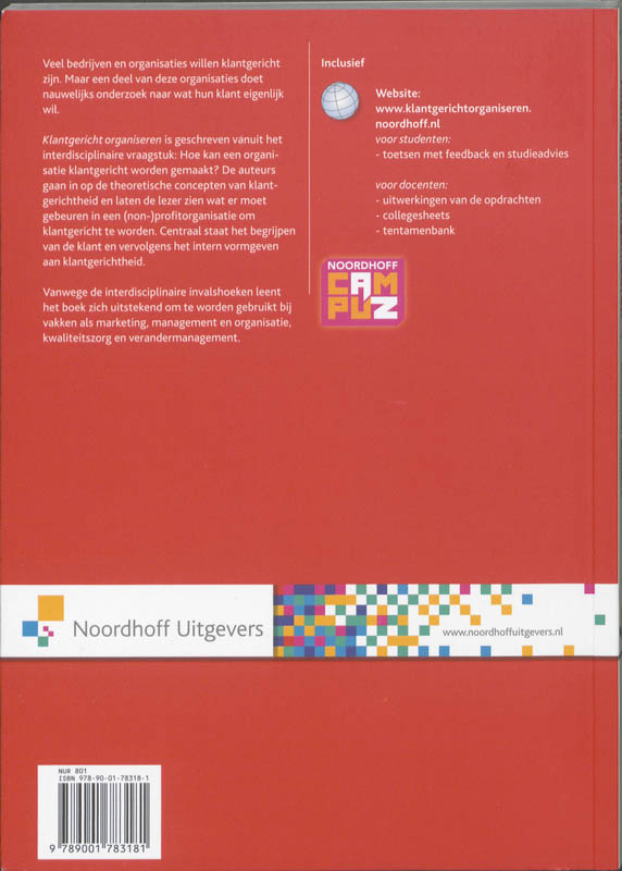 Achterkant van Klantgericht organiseren