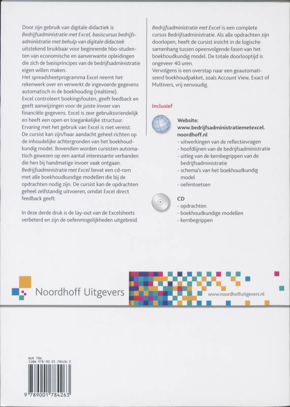 Achterkant van Bedrijfsadministratie met Excel