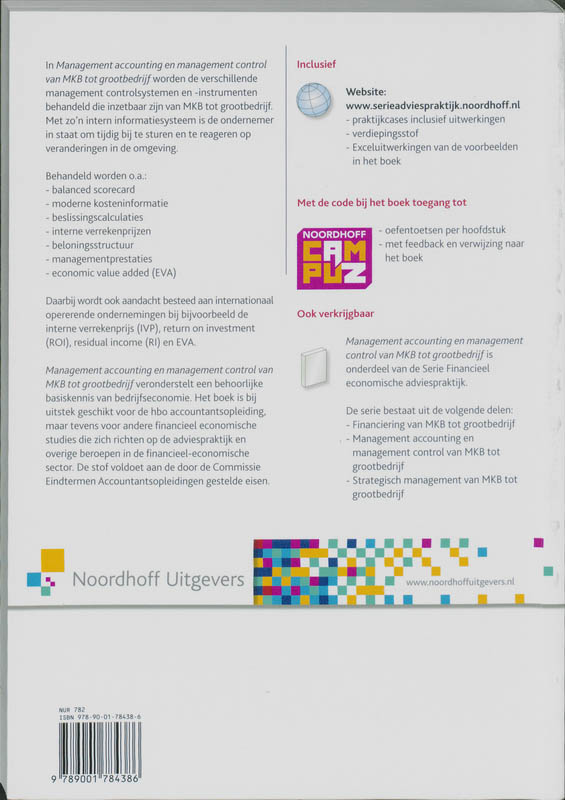 Achterkant van Management control en accounting