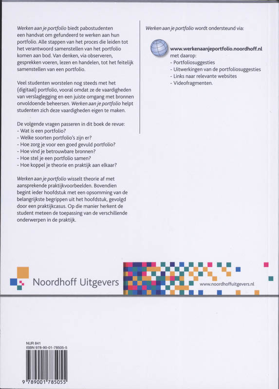 Achterkant van Werken aan je portfolio
