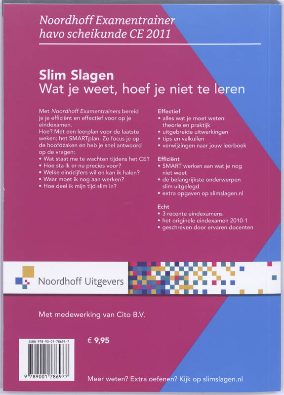 Achterkant van Havo scheikunde 2011 Slim Slagen
