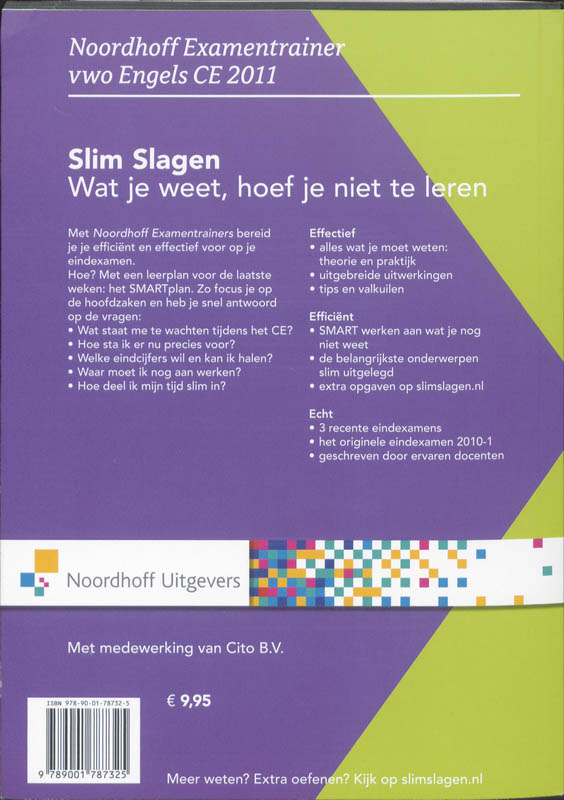 Achterkant van VWO Engels CE 2011